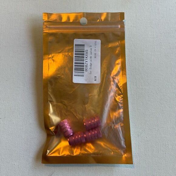 Dodge Logo Valve Stem Caps in Pink set of 4 NWT - Picture 4 of 4